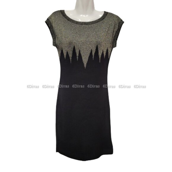 Gold and Black Glitter Party Dress or Sweater Dress -NEW ! Size M, L, XL - Picture 1 of 14